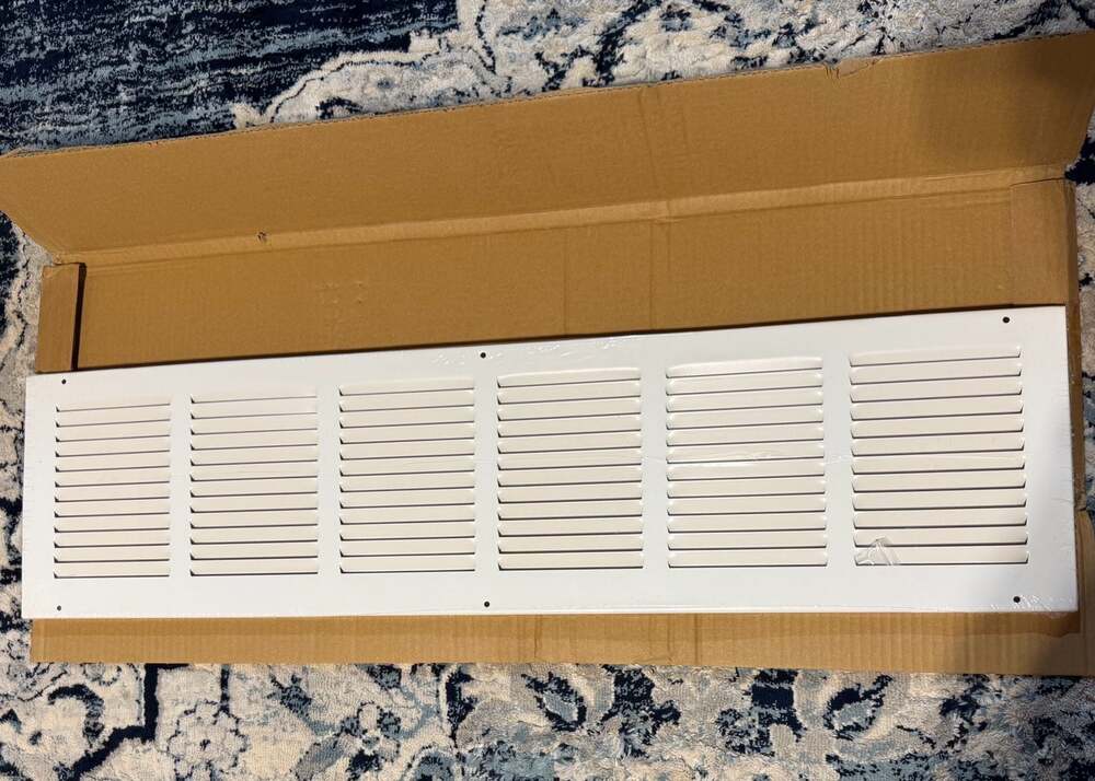 30 in. x 6 in. White Steel Return Air Grille